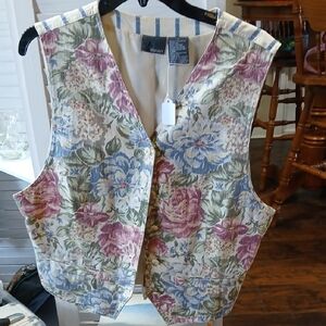Floral Printed Women's Vest Tunic - Blue & Pink